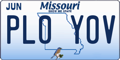 MO license plate PL0Y0V