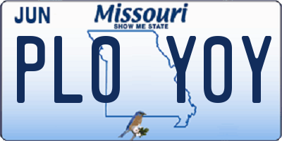 MO license plate PL0Y0Y