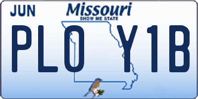 MO license plate PL0Y1B