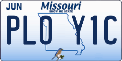 MO license plate PL0Y1C