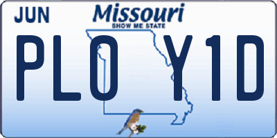 MO license plate PL0Y1D