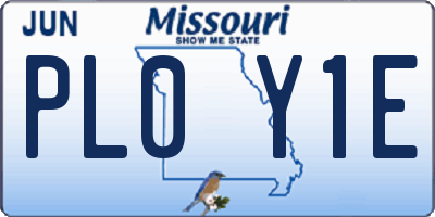 MO license plate PL0Y1E