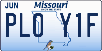 MO license plate PL0Y1F