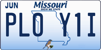 MO license plate PL0Y1I