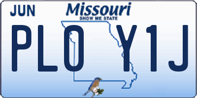 MO license plate PL0Y1J