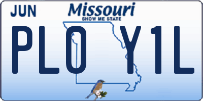 MO license plate PL0Y1L