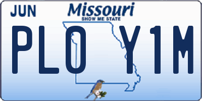 MO license plate PL0Y1M