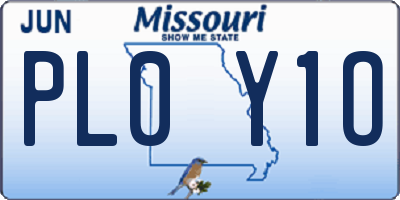 MO license plate PL0Y1O