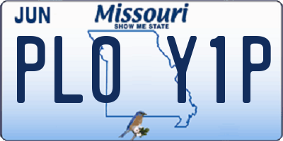 MO license plate PL0Y1P