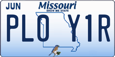MO license plate PL0Y1R