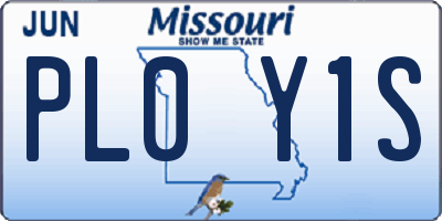 MO license plate PL0Y1S