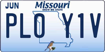 MO license plate PL0Y1V