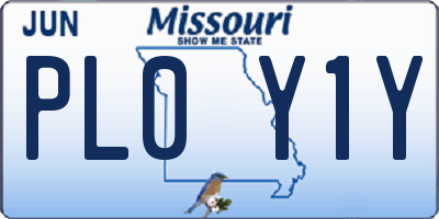 MO license plate PL0Y1Y