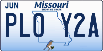 MO license plate PL0Y2A