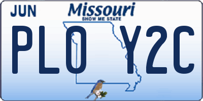 MO license plate PL0Y2C