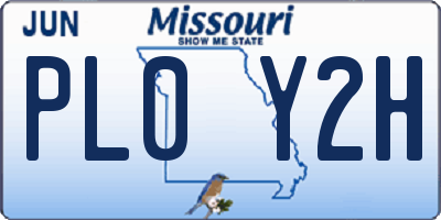 MO license plate PL0Y2H