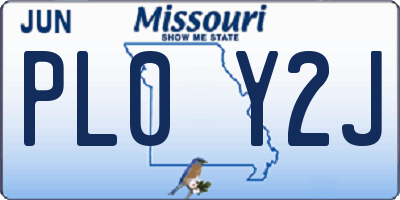 MO license plate PL0Y2J