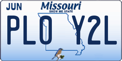 MO license plate PL0Y2L