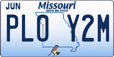MO license plate PL0Y2M