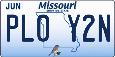 MO license plate PL0Y2N