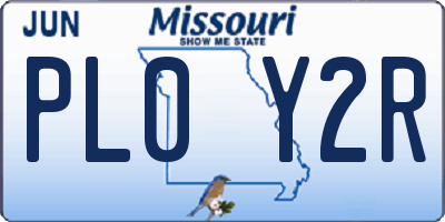 MO license plate PL0Y2R