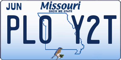 MO license plate PL0Y2T