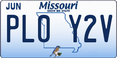 MO license plate PL0Y2V