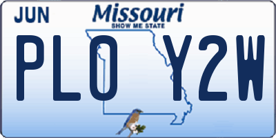 MO license plate PL0Y2W