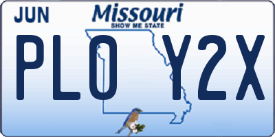 MO license plate PL0Y2X