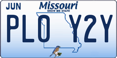 MO license plate PL0Y2Y