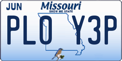 MO license plate PL0Y3P