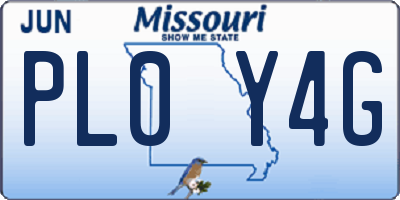 MO license plate PL0Y4G
