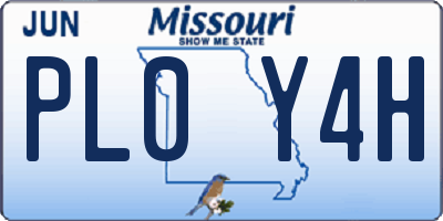 MO license plate PL0Y4H