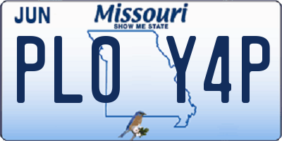 MO license plate PL0Y4P