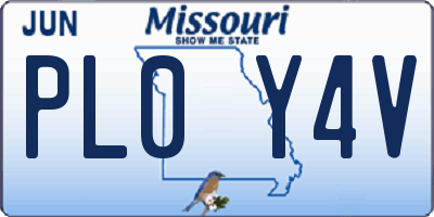 MO license plate PL0Y4V