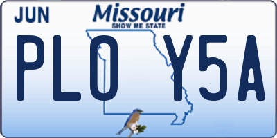 MO license plate PL0Y5A