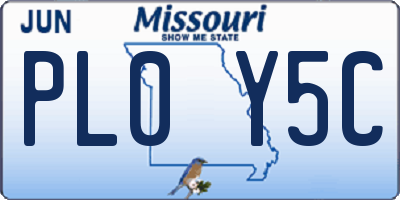 MO license plate PL0Y5C