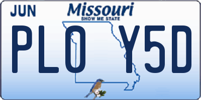 MO license plate PL0Y5D