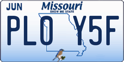 MO license plate PL0Y5F