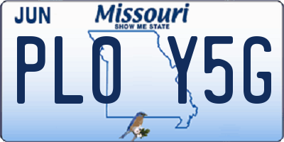 MO license plate PL0Y5G