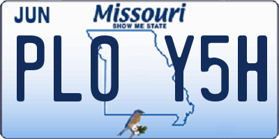 MO license plate PL0Y5H