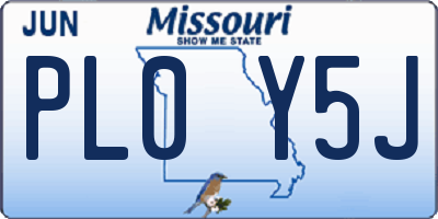 MO license plate PL0Y5J