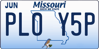 MO license plate PL0Y5P