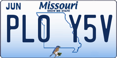 MO license plate PL0Y5V