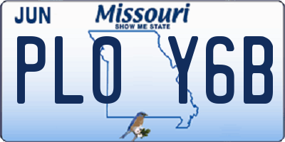 MO license plate PL0Y6B