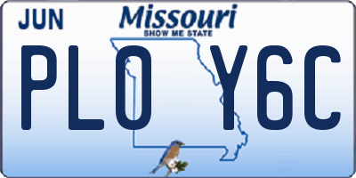 MO license plate PL0Y6C