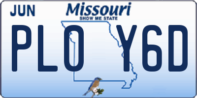 MO license plate PL0Y6D