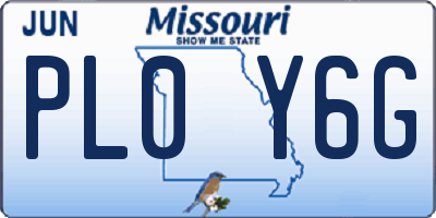 MO license plate PL0Y6G
