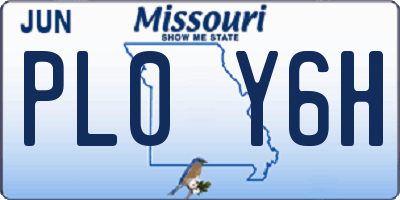 MO license plate PL0Y6H