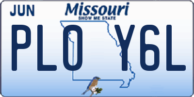MO license plate PL0Y6L